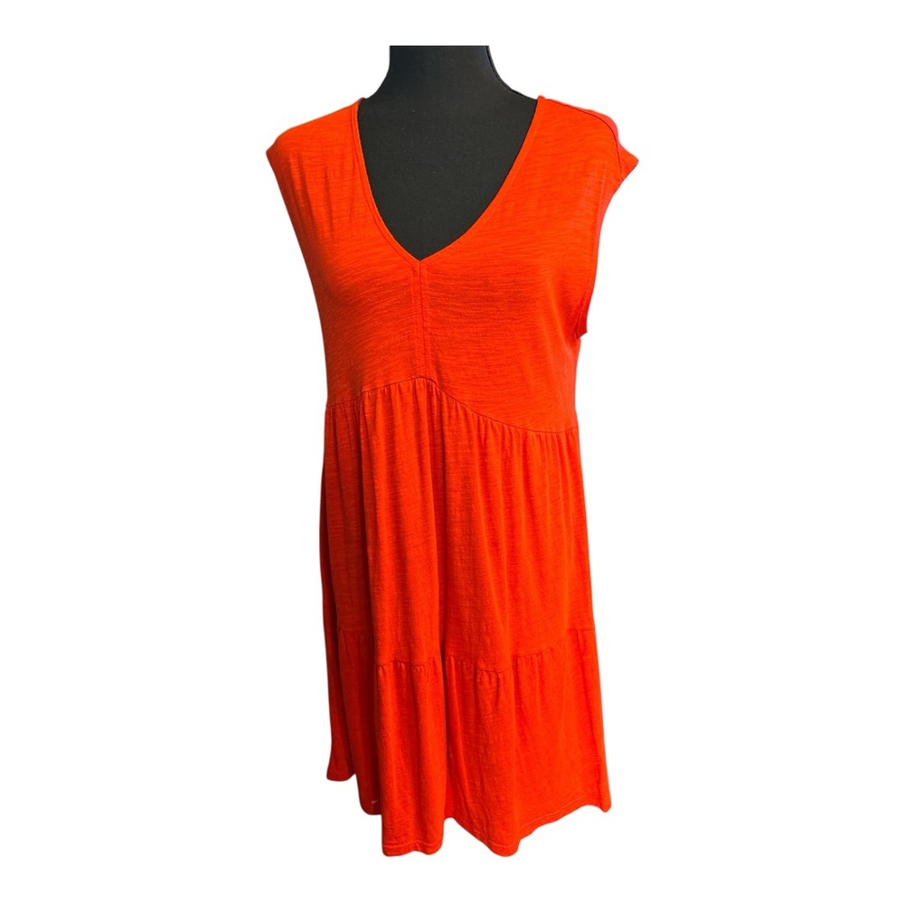 Social Standard Women Vibrant Orange Red Sleeveless Dress Size Extra Small